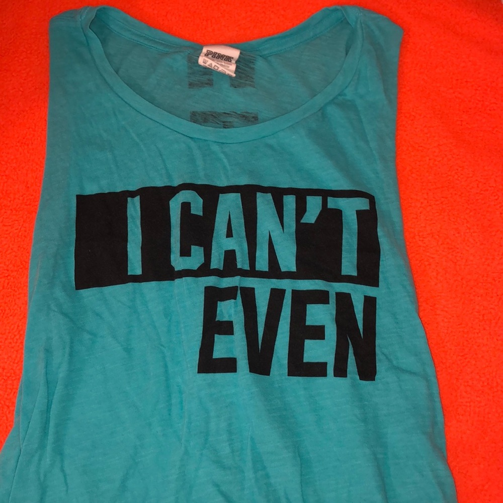 VS Pink Graphic Muscle Tank